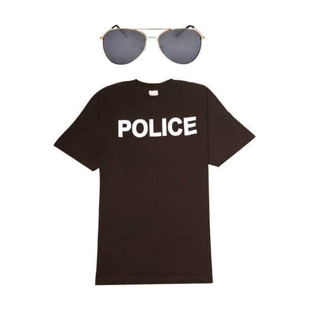 Gravity Lets Be Cops Police Enforcement Attire Kit Shirt And Aviators Walmart Com Walmart Com walmart