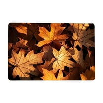 CuiLiyq Halloween Door Mat, Fall Pumpkin Maple Leaves Floor Mat, Halloween Decorative Floor Rug Welcome Mats Outdoor (23.6" x 15.8")
