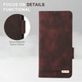 thumbnail image 6 of For Samsung Galaxy A56 5G Wallet Case with Credit Card Holder/Cash Slot, Vintage PU Leather RFID Blocking Folio Book Flip Kickstand Magnetic Clasp Protective Phone Cover for Women Men,Brown, 6 of 9