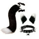 thumbnail image 2 of Diadema con orejas de zorro y lobo y cola de piel sintética hechas a mano para accesorios de disfraces de fiesta de cosplay, 2 of 6