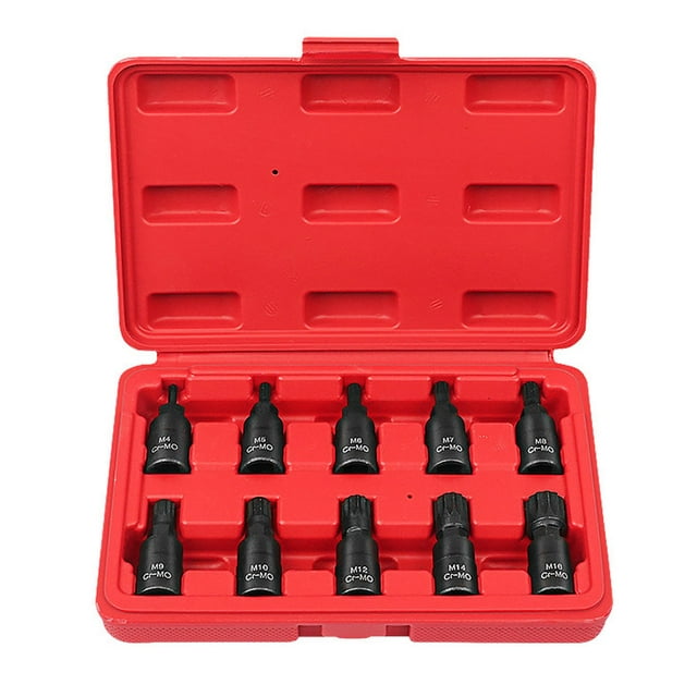 Amdohai 10Pcs Universal 3/8 Square Drive Socket Set M4-M16 Socket Kit Chromium Molybdenum Steel Socket
