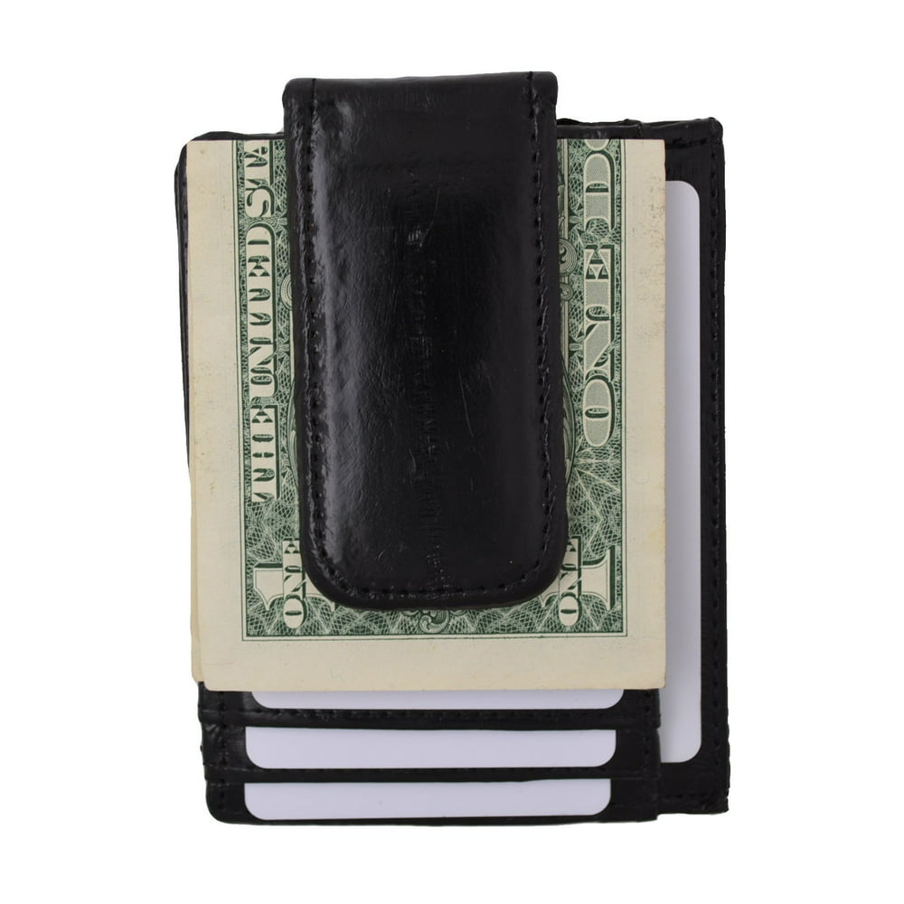 menswallet - Genuine Eel Skin Leather Money Clip Front Pocket Wallet ...