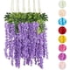 thumbnail image 1 of Flores Artificiales De Decoracion Glicina Colgantes De Wisteria para Jardín Exterior Hogar Fiesta Boda Plantas Artificiales Decorativas Flores Artificiales Realistas (Morado 12 Piezas), 1 of 8