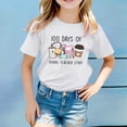 thumbnail image 2 of T-Shirts for Girls 14-16 Letter Graphic Print Girls' Short-Sleeve Shirts and Tops Round Neck Trendy Tee Shirt Girls' Tops, Tees & Blouses 5-6 Years（White）, 2 of 4