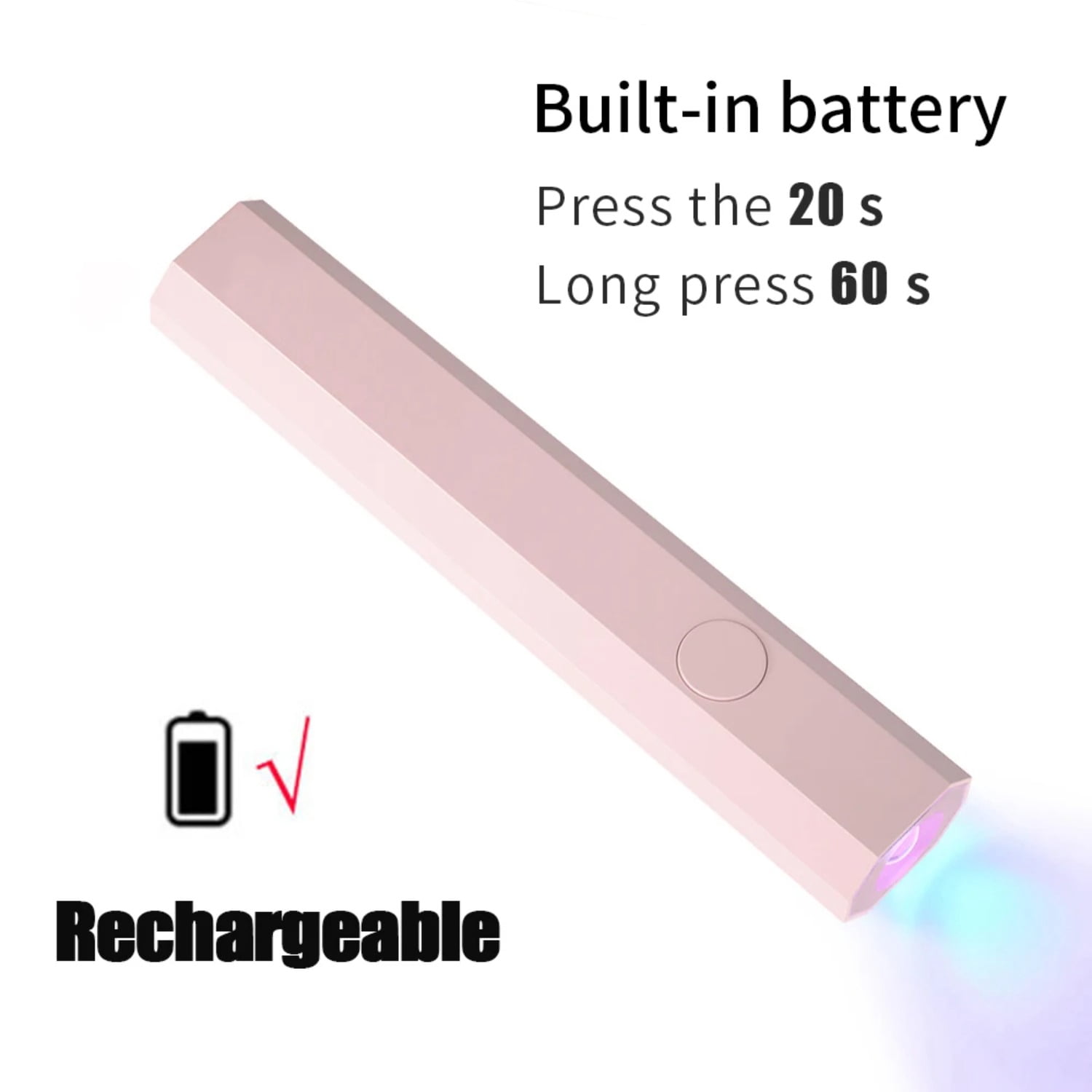 YIKOOLIN Handheld UV/LED Light for Nails 12W Portable Mini UV Light for Gel Nail 2 Timer Setting LED Nail Lamp Home Use