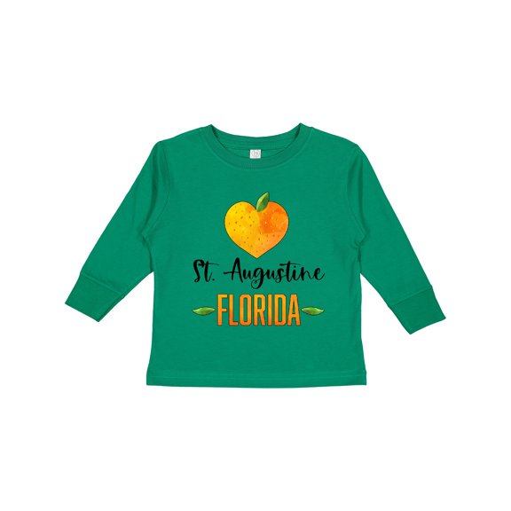 Inktastic St. Augustine Florida Orange in Heart Boys or Girls Long Sleeve Toddler T-Shirt