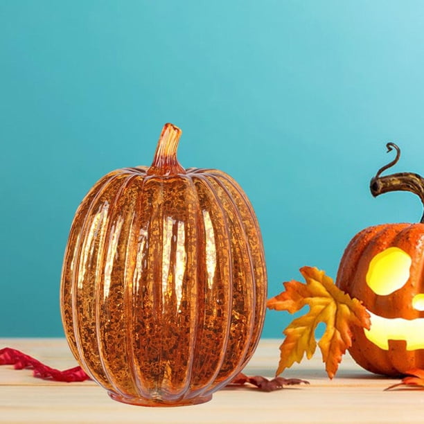 Luz de Calabaza de Brillante, Luces de Decoración de Halloween, Lámpara de , para Acción de Gracias, Halloween, - Dorado 3 Yotijar Lámpara de calabaza de Halloween