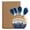 Blue, variant on Cheese Knife Set, 5 Piece Resin Oak Base Stainless Steel Blade Collection for Charcuterie Board Hosting and Wine Parties in Home Kitchen or Gifting, Red