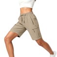 thumbnail image 6 of Women's Lightweight Hiking Cargo Shorts Quick Dry Athletic Shorts Camping Travel Golf Zipper Pockets Water Resistant Brown M, 6 of 6