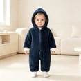 thumbnail image 6 of YDFCWXW Baby Girl Winter Hooded Jumpsuit Romper Baby Warm Snowsuit Clothes Set (Navy, 18-24 Months), 6 of 7