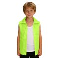thumbnail image 3 of CCRFTGI Vest for Kids Girls Boys Size 7-8 Volunteer Uniform Breathable Lapel Collar Mesh Zipper Uniform Vests Girls Clothes Work Vest Fluorescent Green 9-10 Years, 3 of 5
