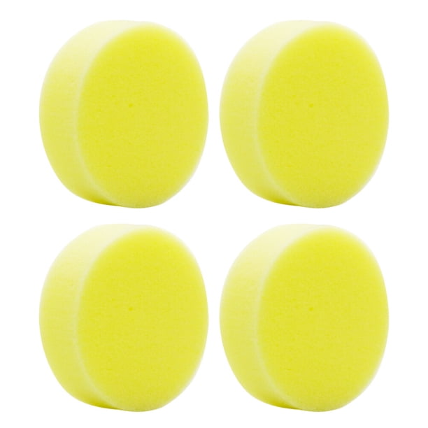 EeaseMX 4 Unids Esponja de limpieza Esponja enceradora Esmalte de cera Esponja Almohadillas de aplicación de esponja Lavadora limpia Herramienta de lavado (Amarillo)