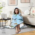 thumbnail image 4 of Wearable Blanket,Colorful Dinosaurs Names Labels Pattern Hooded Wearable Flannel Blanket for Adults & Teens with Buckle,Winter Poncho Shawl Wrap Cape,50"x60", 4 of 5