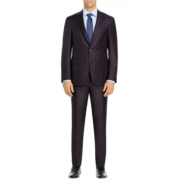 Canali Mens Capri Melange Solid Slim Fit Wool Suit 44 Regular Dark Purple  IT 54R - Walmart.com