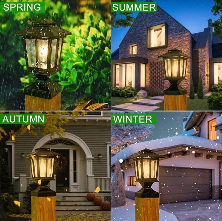 SmartYard Metal Solar Post Lights 4X4 Outdoor, Waterproof Fence Post Lights 2 PK