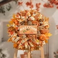 thumbnail image 4 of Waipfaru Fall Wreath for Front Door,20inch Autumn Mesh Wreath with Pumpkins, Ribbons,Welcome Sign,Rustic Farmhouse Decor for Thanksgiving Harvest, 4 of 8