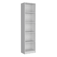 thumbnail image 2 of DUOSONG White 5-Shelf Slim Bookcase Furniture Primary Living Space Display, 2 of 9