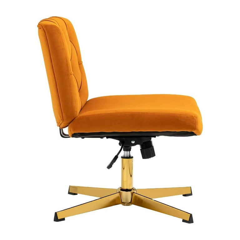 Orange desk online chair no wheels