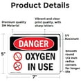 thumbnail image 2 of (2 Pack) Oxygen In Use OSHA Danger Sign 7 Inch X 5 Inch Vinyl Label Decal Sticker Weather Resistant, UV Protected for Workplace, Business, and Construction Site, Made in the USA, 2 of 7