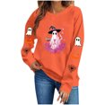thumbnail image 5 of Livrdious Spooky Season Sweatshirts Womens Ghost Pumpkin Graphic Sweatshirt Crew Oversized Pullover Sweatshirt, 5 of 6