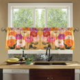 thumbnail image 4 of Yayeee Kitchen Curtains Tier Set of 2 Light Filtering 57"x36" Over Sink Window Panels, Abstract Floral, 4 of 7