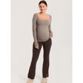 thumbnail image 5 of Long Sleeve Maternity Tops Square Neck Pregnancy Basic Shirts Soft Casual Tee, 5 of 5