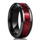 thumbnail image 1 of Anillo de dragón de acero inoxidable para hombre, 13 colores, 8mm, incrustaciones, rojo, verde, negro, anillo de fibra de carbono, joyería de banda de boda, grabado personalizado, 1 of 4