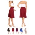 thumbnail image 6 of Women's Casual Solid  Knee Length Flare A-line Skirt with Elastic Waistband, 6 of 6