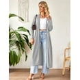 thumbnail image 4 of Ekouaer Women Zipper Robe Long Sleeve Loungewear Lightweight Housecoat Full Length Nightgown with Pockets, 4 of 6