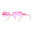 thumbnail image 2 of Girls Child Size Rimless Heart Shape Plastic Sunglasses Pink, 2 of 4