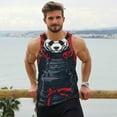 thumbnail image 6 of Uemuo Red Black Eastern Panda Warrior Pattern Men's Muscle Shirts Sleeveless Dry Fit Gym Workout Tank Top Lightweight Sports Tank Top Beach Tank Top, Loose-fit Sleeveless Shirt-XX-Large, 6 of 7