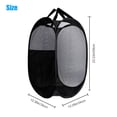 thumbnail image 2 of Mesh Popup Laundry Hamper with Side Pocket, Foldable Portable Laundry Basket, Collapsible Dirty Clothes Hamper for Bedroom, Kids Room, College Dormitory and Travel, 2 of 8