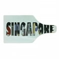 thumbnail image 1 of Singapore Cutting Board, Modern Lettering with City Skyline Illustrated in the Letters on a Plain Backdrop, Decorative Tempered Glass Cutting and Serving Board, in 3 Sizes, by Ambesonne, 1 of 2