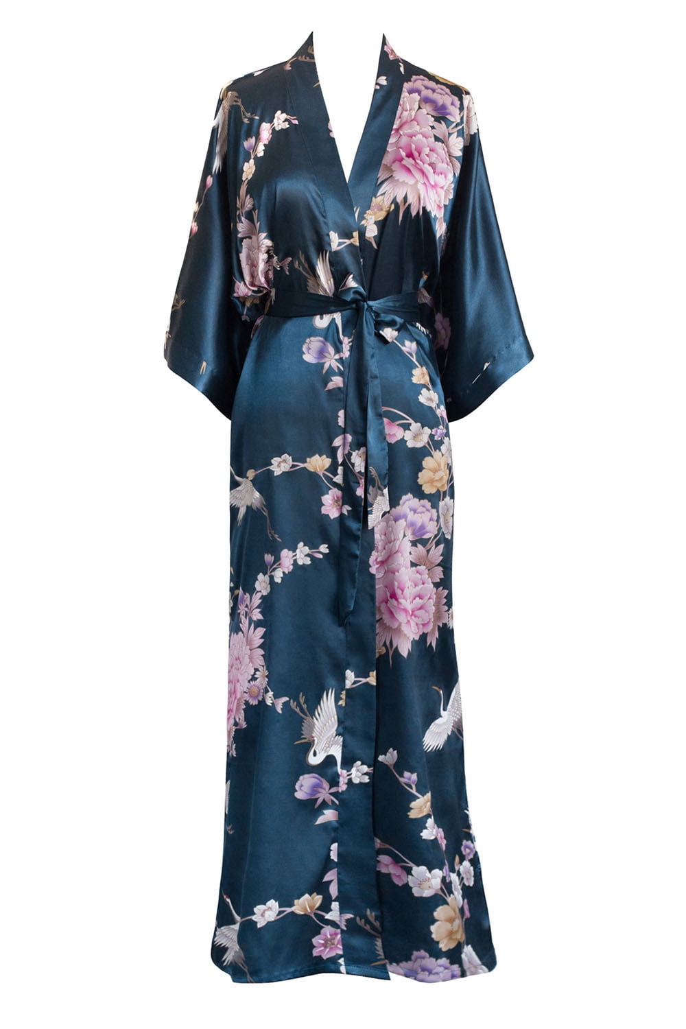 KIM+ONO - KIM+ONO Women's Satin Kimono Robe Long - Floral ...