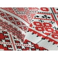 thumbnail image 4 of Ambesonne Art Quilted Bedspread Set 3 Pcs, Ukranian Ornate Borders, Queen Size, Vermilion Black White, 4 of 5