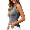 thumbnail image 3 of Dwellite Sleeveless Sweater Tops for Women Summer Dressy Crew Neck Knit Tank Tops Spring Business Casual Work Shirts Blouses Light Gray M, 3 of 4