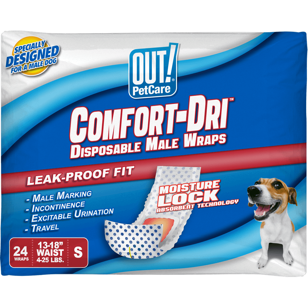 OUT! Pet Care Disposable Male Dog Diapers Absorbent Wraps with Leak