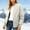 Beige, variant on Womens Ribbed Baseball Bomber Jacket Full Zip Front Side Arm Pocket Relaxed Straight Sleeve Boxy Cut for Daily Commute Coffee Meetup Coffee XXL