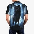 thumbnail image 5 of Rocae Night Scene of Wolves for Men's Short Sleeve Polo Shirt, Quick Drying Performance Moisture Wicking Sports Men's Golf Shirt 3X-Large, 5 of 9