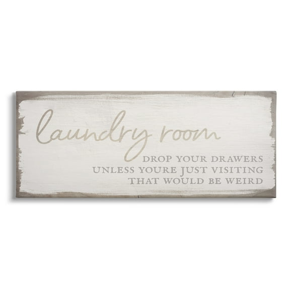 Stupell Industries Laundry Room Drop Your Drawers Distressed Borders,48 x 20, Design by Daphne Polselli