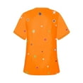 thumbnail image 3 of Halloween Cartoon Print Tshirts for Women Short Sleeve V Neck Scrub Tops Nursing Scrubs Tops Shirt, 3 of 3