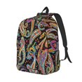 thumbnail image 2 of Balery Watercolor Romantic Paisley Vintage Canvas Backpack for Men and Women - Large Capacity, Durable Travel Laptop Bag for School, Work, Hiking, and Outdoor Activities-Small, 2 of 7