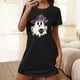 thumbnail image 1 of Camisón corto de talla grande para mujer, camisón de manga corta con estampado de pecho a la moda, camisón para mujer, 1 of 5