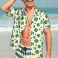 thumbnail image 7 of Fotbe St. Patrick's day Pattern Hawaiian Shirt for Men Unisex Summer Beach Casual Short Sleeve Cotton Linen Button Down Shirts,Large, 7 of 7