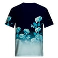 thumbnail image 5 of WXLWZYWL Womens Summer Tops Casual Printing Shirts Short Sleeve Loose Tee Tops V Neck Blouse Blue, 5 of 5