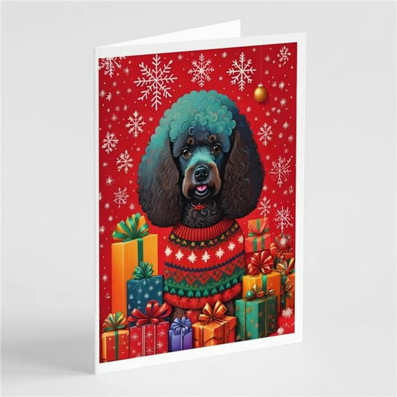 Poodle Holiday Christmas Greeting Cards Pack of 8 7 in x 5 in