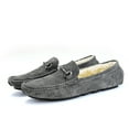 thumbnail image 3 of Winter Men's Casual Loafers Slip On Outdoor Fuzzy Furry Loafers Leather Warm Comfortable Shoes Male Driving Shoes Moccasins Classic Penny Loafer Flats Boat Shoes, 3 of 16