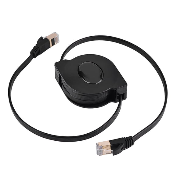 Retrálil Cat7 RJ45, Cable de Red Lan Windado Reproductor Caseta 600MHz Parche Cable Ethernet Plano