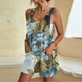 thumbnail image 2 of IROINNID Jumpsuits for Women Casual Shorts Printed Overalls Ruffled Rompers Sleeveless Printed Jumpers, 2 of 5