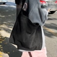 thumbnail image 4 of Women Fashion Suede Zipper Shoulder Bag Solid Color Handbag Purse Black, 4 of 6